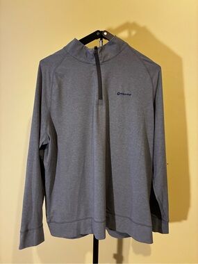 G/FORE Men's Gray Long-Sleeve 3/4 Zip Jacket with Back Logo